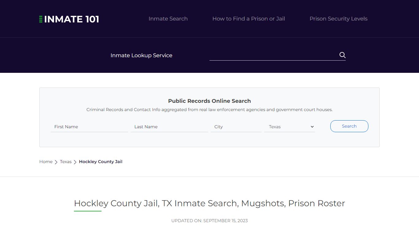 Hockley County Jail, TX Inmate Search, Mugshots, Prison Roster